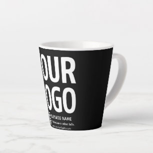 Uw logo met bewerkbare QR-code en tekst Latte Mok