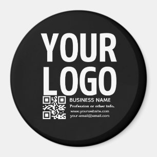 Uw logo met bewerkbare QR-code en tekst Magneet