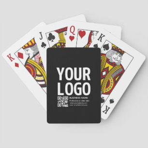 Uw logo met bewerkbare QR-code en tekst Pokerkaarten