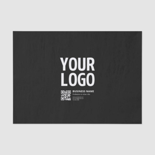 Uw logo met bewerkbare QR-code en tekst Tissuepapier (Voorkant)