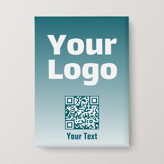 Uw logo met bewerkbare QR-code en verloop van kleu Button (Voorkant)