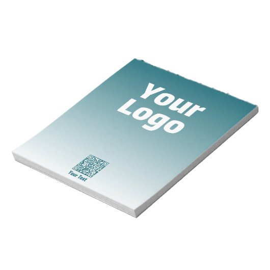 Uw logo met bewerkbare QR-code en verloop van kleu Notitieblok (Gedraaid)