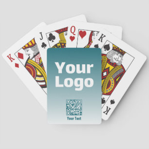 Uw logo met bewerkbare QR-code en verloop van kleu Pokerkaarten