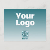 Uw Logo met bewerkbare QR-code en verloopombre Briefkaart (Voorkant)