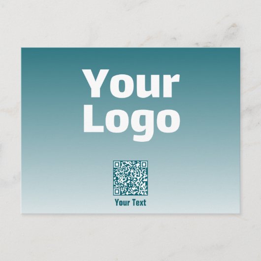 Uw Logo met bewerkbare QR-code en verloopombre Briefkaart (Voorkant)