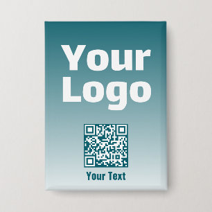 Uw Logo met bewerkbare QR-code en verloopombre Button