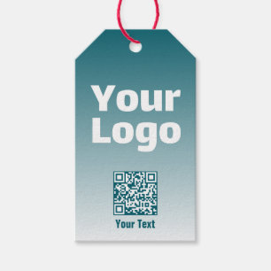 Uw Logo met bewerkbare QR-code en verloopombre Cadeaulabel