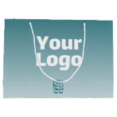 Uw Logo met bewerkbare QR-code en verloopombre Groot Cadeauzakje (Achterkant)