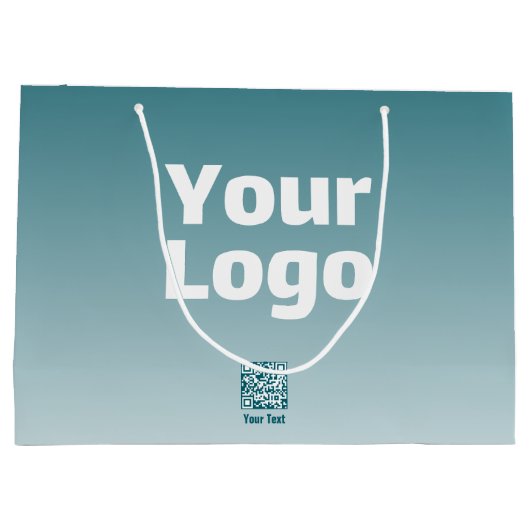 Uw Logo met bewerkbare QR-code en verloopombre Groot Cadeauzakje (Achterkant)