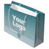 Uw Logo met bewerkbare QR-code en verloopombre Groot Cadeauzakje (Voorkant Gekanteld)