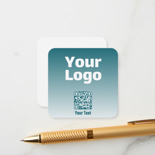 Uw Logo met bewerkbare QR-code en verloopombre Informatiekaartje (Voorkant / Achterkant in situ)
