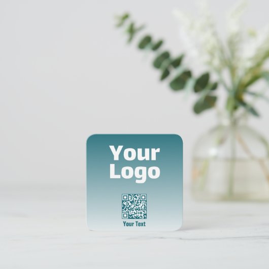 Uw Logo met bewerkbare QR-code en verloopombre Informatiekaartje (Staand voorkant)