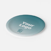 Uw Logo met bewerkbare QR-code en verloopombre Papieren Bordje (Gekanteld)