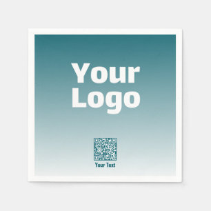 Uw Logo met bewerkbare QR-code en verloopombre Servet