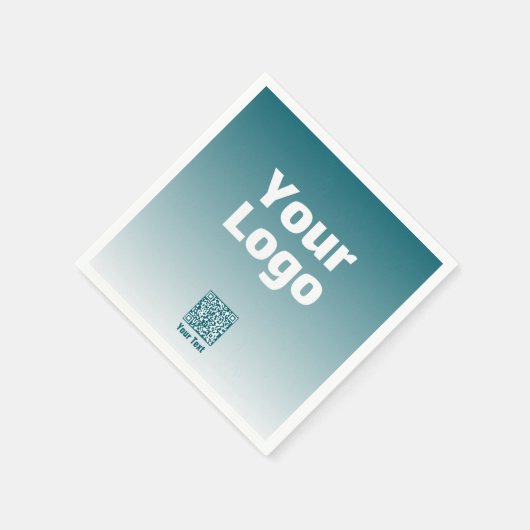 Uw Logo met bewerkbare QR-code en verloopombre Servet (Hoek)