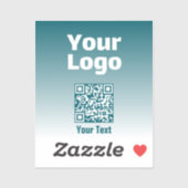 Uw Logo met bewerkbare QR-code en verloopombre Sticker (Vel)