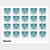Uw Logo met bewerkbare QR-code en verloopombre Vierkante Sticker (Vel)