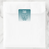 Uw Logo met bewerkbare QR-code en verloopombre Vierkante Sticker (Tas)