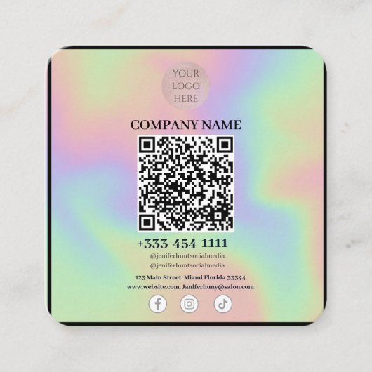 Uw Logo met QR-code Visitekaartje (Voorkant)