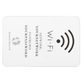 Uw Logo minimalistische witte Wi-Fi-teken Magneet (Horizontaal)