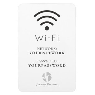Uw Logo minimalistische witte Wi-Fi-teken Magneet