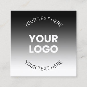 Uw Logo Modern Bewerkbaar Zwart & Wit Gradiënt Contactkaartje