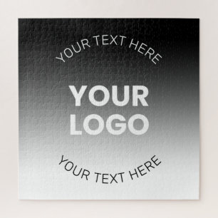 Uw Logo Modern Bewerkbaar Zwart & Wit Gradiënt Legpuzzel