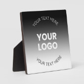 Uw Logo | Modern bewerkbaar zwart-wit verloop Fotoplaat (Voorkant)