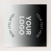 Uw Logo | Modern bewerkbaar zwart-wit verloop Legpuzzel (Horizontaal)
