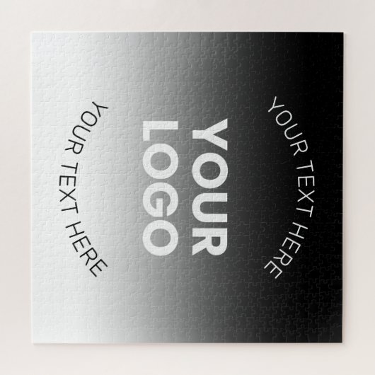 Uw Logo | Modern bewerkbaar zwart-wit verloop Legpuzzel (Horizontaal)