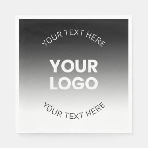 Uw Logo Modern bewerkbaar zwart-wit verloop Servet