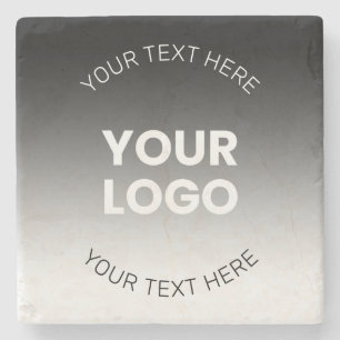 Uw Logo Modern bewerkbaar zwart-wit verloop Stenen Onderzetter