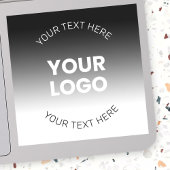 Uw Logo | Modern bewerkbaar zwart-wit verloop Sticker