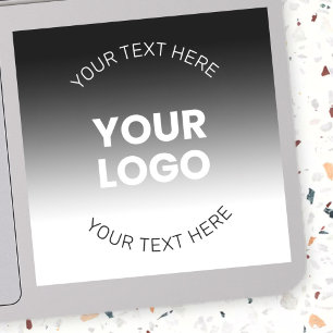 Uw Logo Modern bewerkbaar zwart-wit verloop Sticker