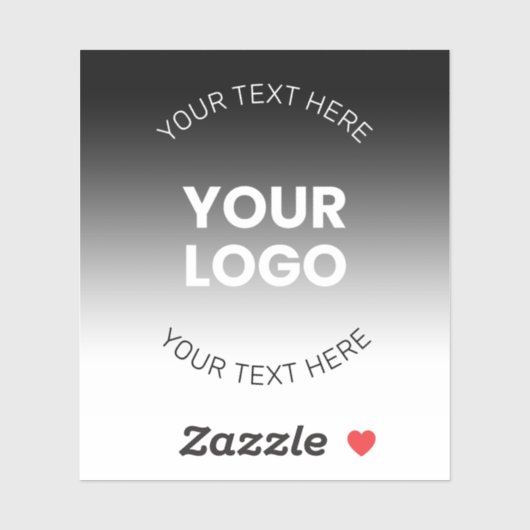 Uw Logo | Modern bewerkbaar zwart-wit verloop Sticker (Vel)