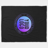 Uw Logo & Modern blauw & Paarse Ombre Gradient Fleece Deken (Voorkant (Horizontaal))