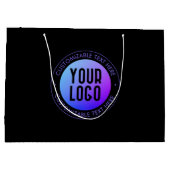 Uw Logo & Modern blauw & Paarse Ombre Gradient Groot Cadeauzakje (Achterkant)