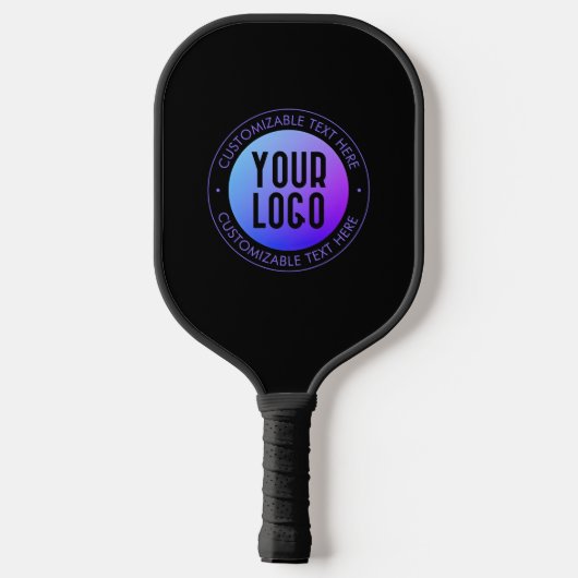 Uw Logo & Modern blauw & Paarse Ombre Gradient Pickleball Paddle (Achterkant)