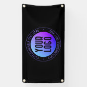 Uw Logo & Modern blauw & Paarse Ombre Gradient Spandoek (Verticaal)