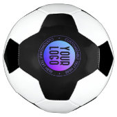 Uw Logo & Modern blauw & Paarse Ombre Gradient Voetbal (Gedraaid)