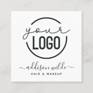 Uw Logo Modern Chic Minimaal Eenvoudig Wit Vierkan Vierkante Visitekaartje
