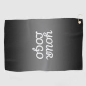 Uw Logo & Modern Donkergrijs bewerkbare kleur Ombr Golfhanddoek (Horizontaal)