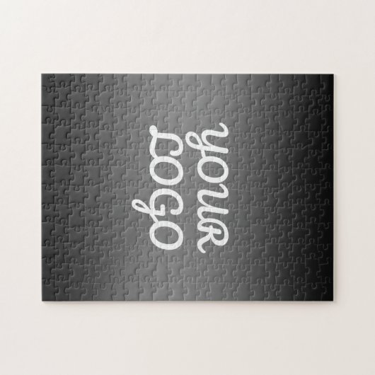 Uw Logo & Modern Donkergrijs bewerkbare kleur Ombr Legpuzzel (Horizontaal)