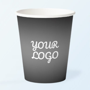 Uw Logo & Modern Donkergrijs bewerkbare kleur Ombr Papieren Bekers