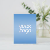 Uw Logo & Modern Eenvoudig Ombre | Lichtblauw Briefkaart (Staand voorkant)