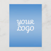 Uw Logo & Modern Eenvoudig Ombre | Lichtblauw Briefkaart (Voorkant)