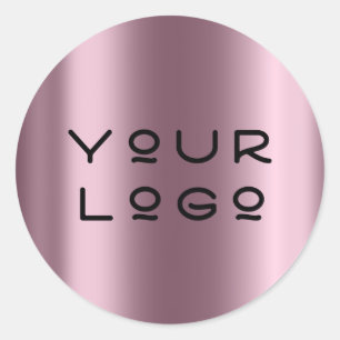 Uw Logo Modern Metallic Minimalism Online Roos Ronde Sticker