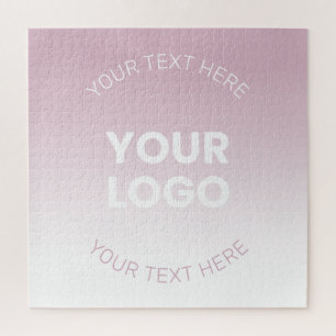 Uw Logo Modern Stof Roze & Wit Ombre Legpuzzel