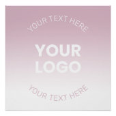 Uw Logo | Modern Stoffig Roze & Wit Ombre Perfect Poster (Voorkant)