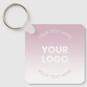 Uw Logo   Modern Stoffig Roze & Wit Ombre Sleutelhanger
